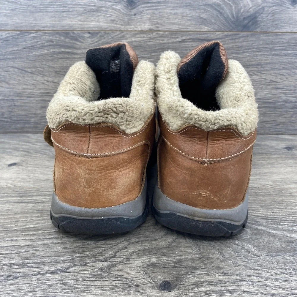 Keen Presidio Ankle Boots Youth 6Y Brown Leather Faux Shearling Hook Loop